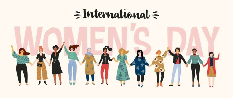 Graphic of International Womens Day with a number of women
