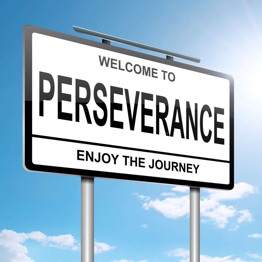 A sign with Perseverance on it