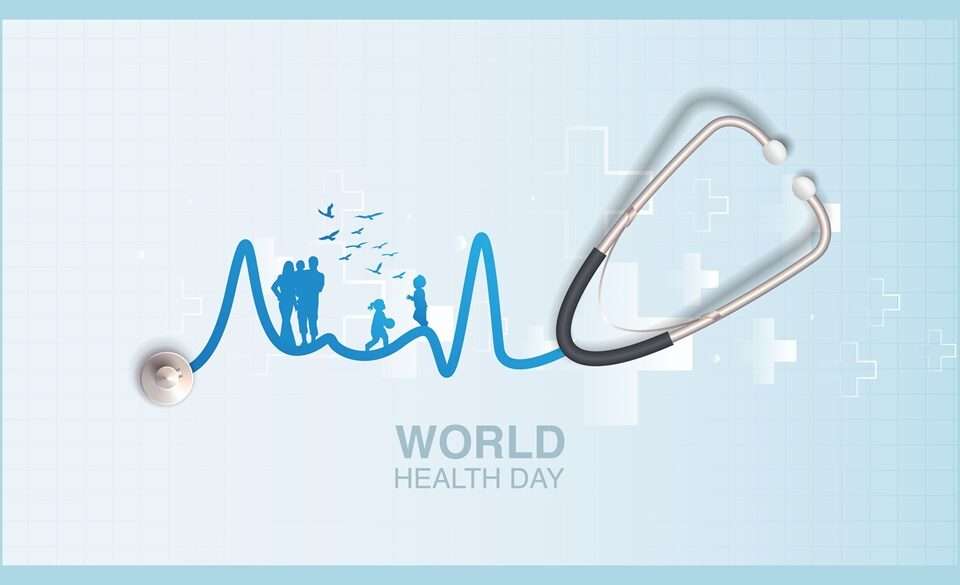 World Health Day words with a stethoscope