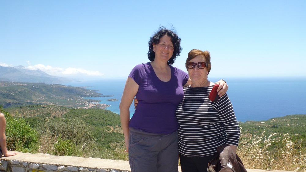 Maria and her mother in Greece