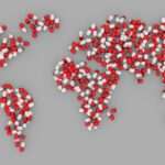A map of the world using drug capsules