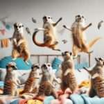 Sleepless Meerkats - Paragon PsychConnect Many Meerkats jumping on a bed