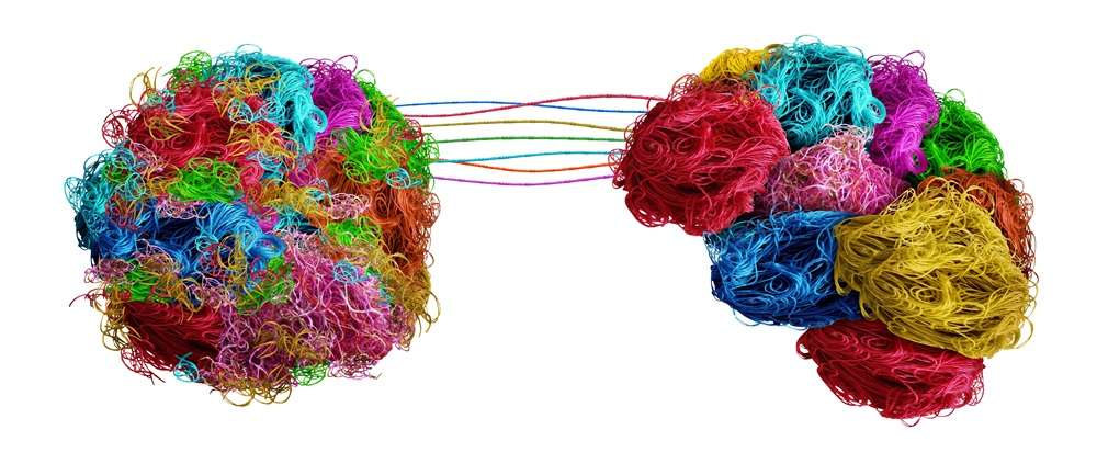 Unscrambling Brain - Paragon PsychConnect A ball of different coloured strings in a ball and a brain shape