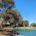 Outdoor gym in Camden Park amongst gum trees