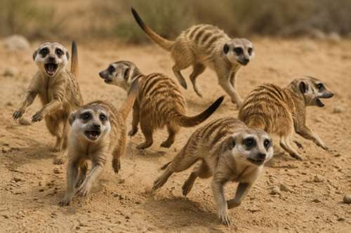 Meerkats Running Around - Paragon PsychConnect Several meerkats running around in different directions on dirt