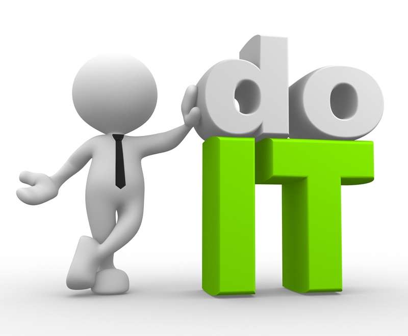 Person with Do It Words